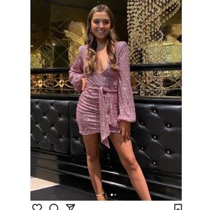 Gold Sequin Mini Dress